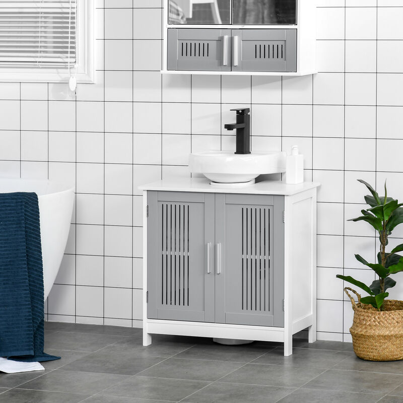 Bathroom Under Sink Cabinet Vanity Unit w/ Adjustable Storage Shelves