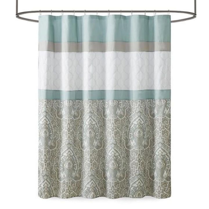 Belen Kox SereneBlue Embroidered Shower Curtain, Belen Kox