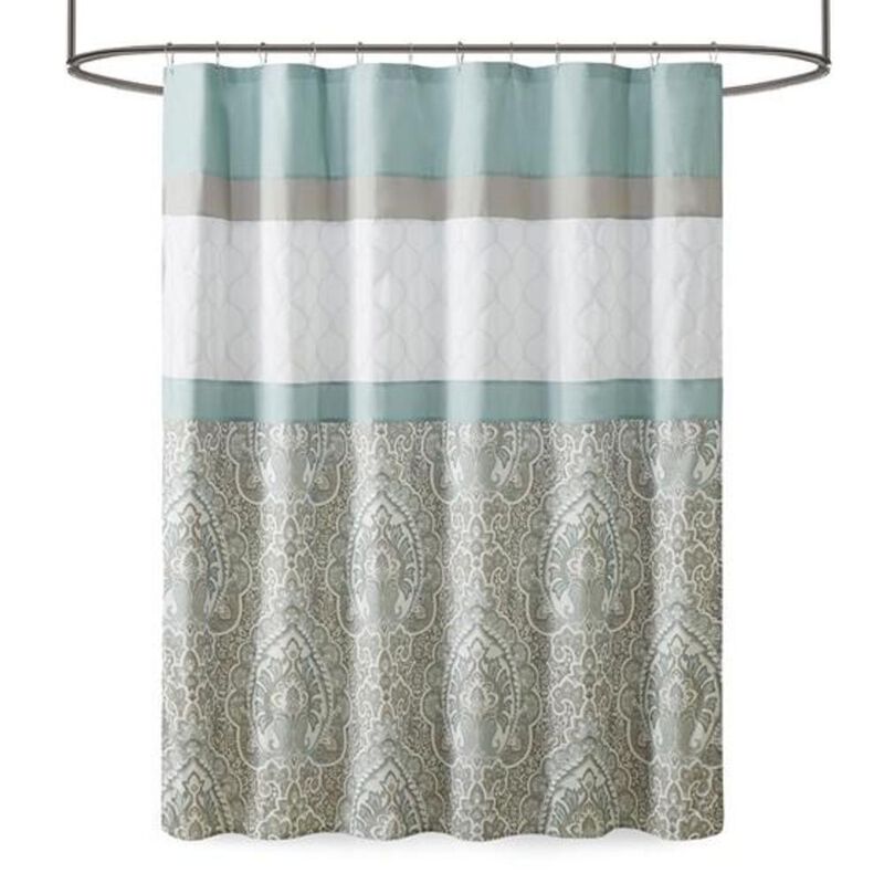 Belen Kox SereneBlue Embroidered Shower Curtain, Belen Kox