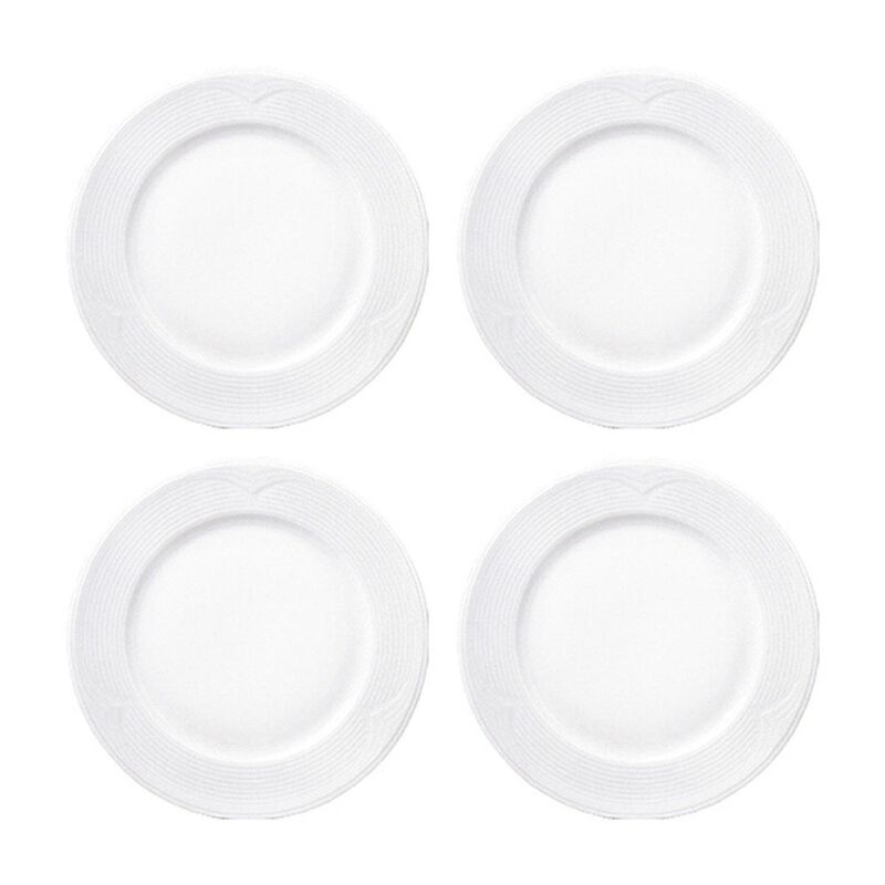 Porcelain Saturn dia.8.5" Round White Porcelain Plate (Set of 4)