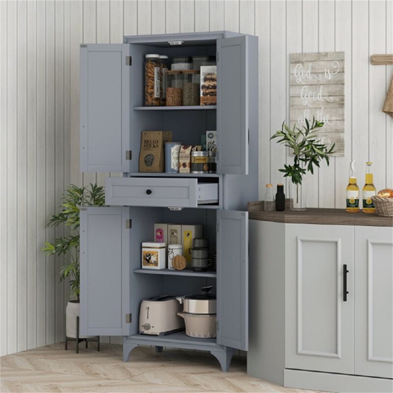 Multi-Functional Kitchen Cabinet with Adjustable Shelves
