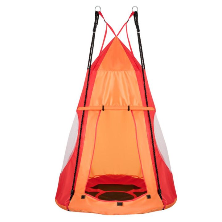 Hivvago 2-in-1 40 Inch Kids Hanging Chair Detachable Swing Tent