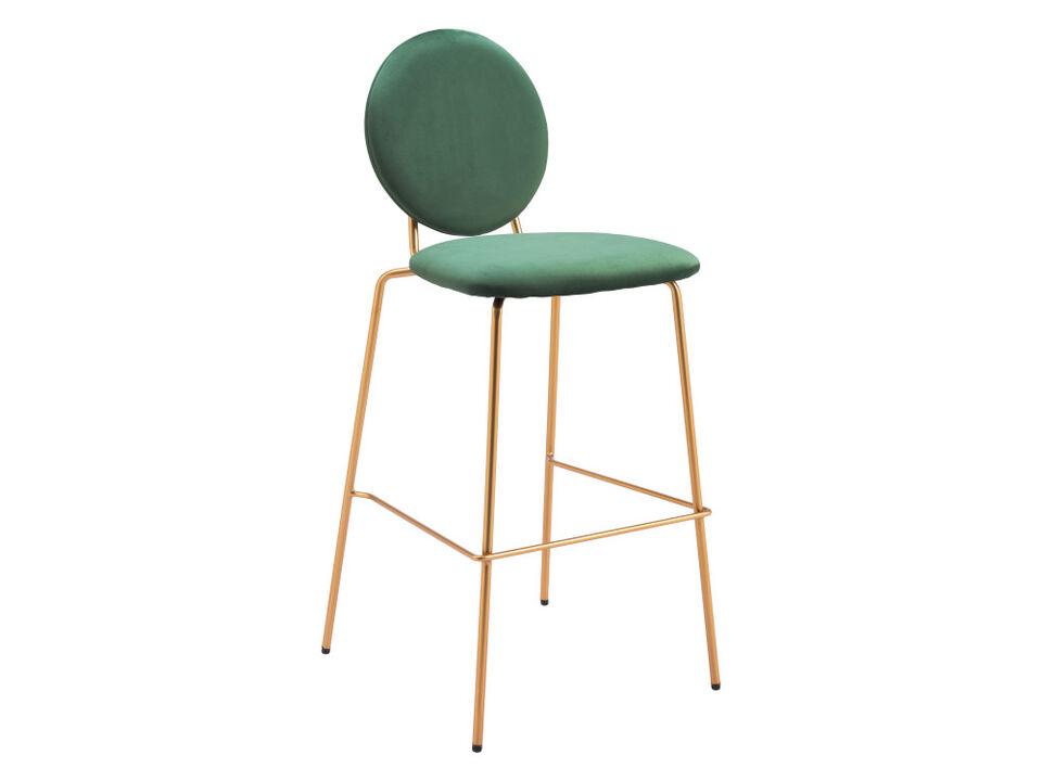 Odessa Barstool (Set of 2) Green & Gold