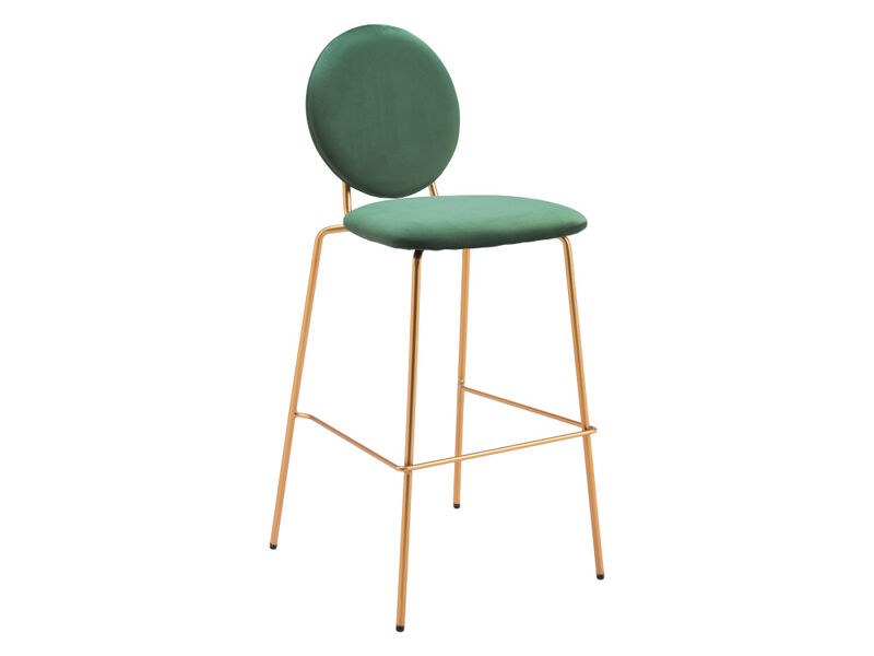 Odessa Barstool (Set of 2) Green & Gold