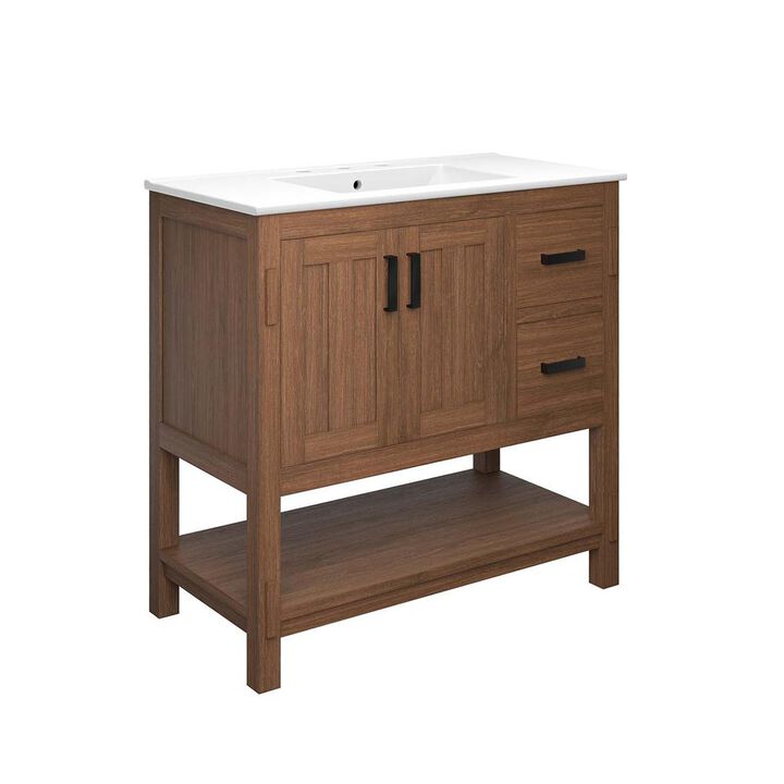 Modway Ashlyn 36” Wood Bathroom Vanity