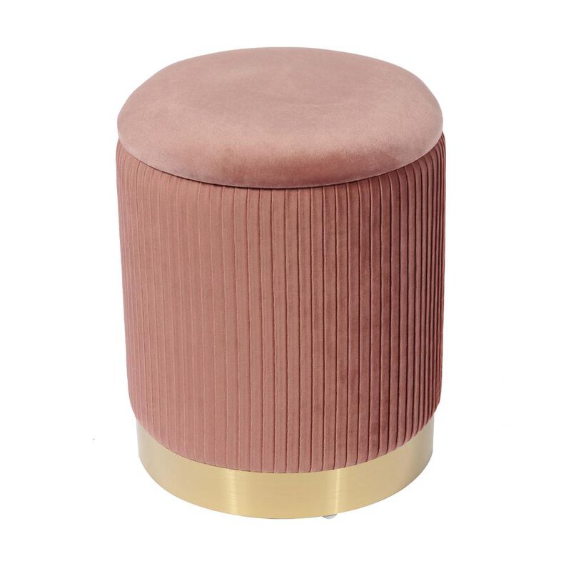 Belen Kox Blush Velvet Storage Ottoman, Belen Kox