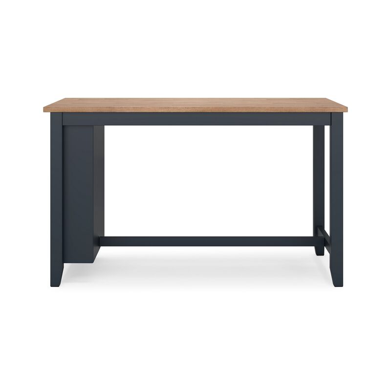 Gasy Counter Height Dining Table, 60 Inch, Dark Blue Brown Mango Wood - Benzara