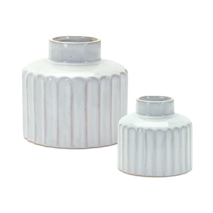 Set of 2 Decorative Vases – Elegant Ceramic or Glass Vases for Home and Office Decor