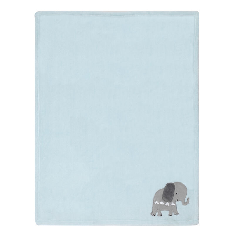 Bedtime Originals Jungle Fun Blue/Gray Safari Elephant Baby Blanket