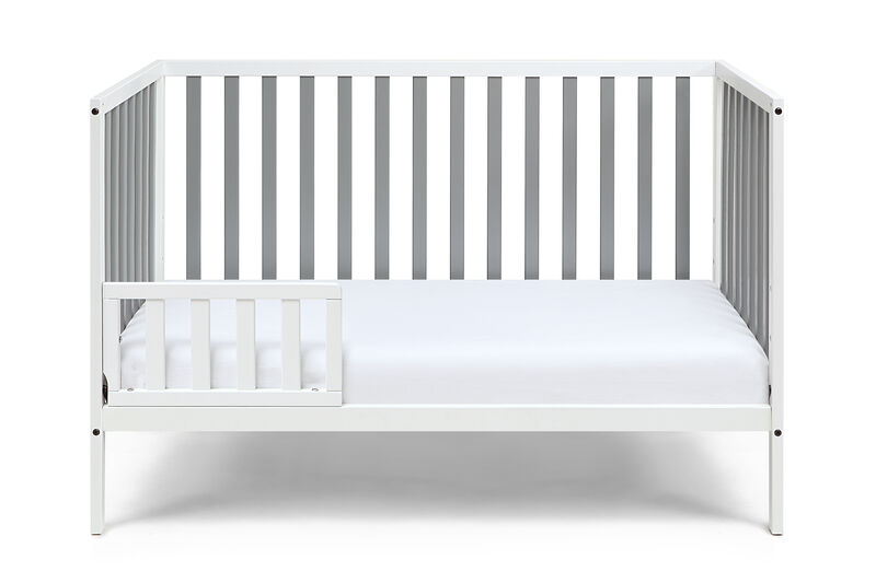 Baby Cache Deux Remi 3-in-1 Convertible Island Crib White/Gray