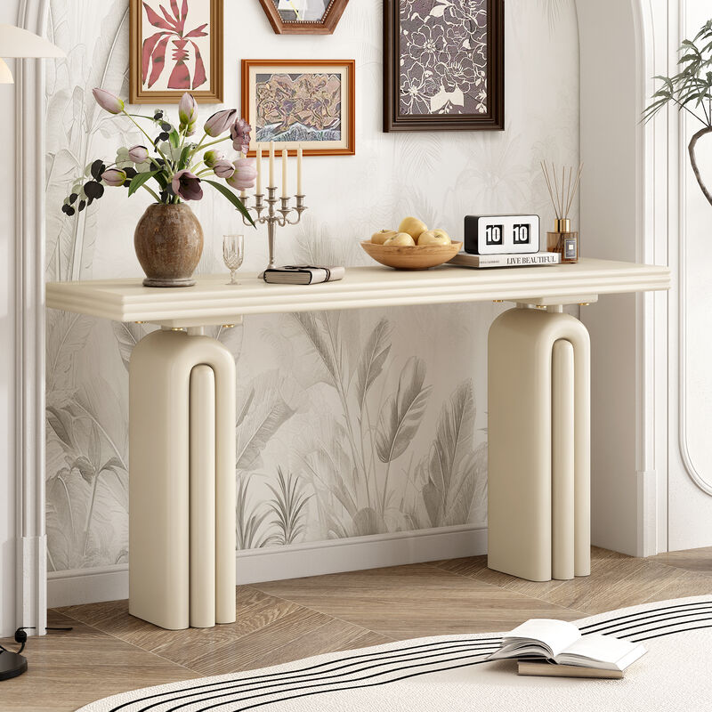 Merax Luxurious Acacia Veneer Console Table