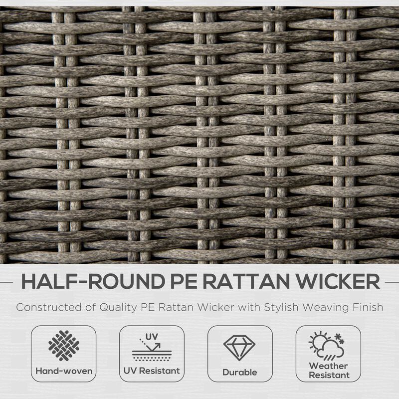 Beige Outdoor Lounge: 4-Piece Wicker Loveseat Set with Coffee Table