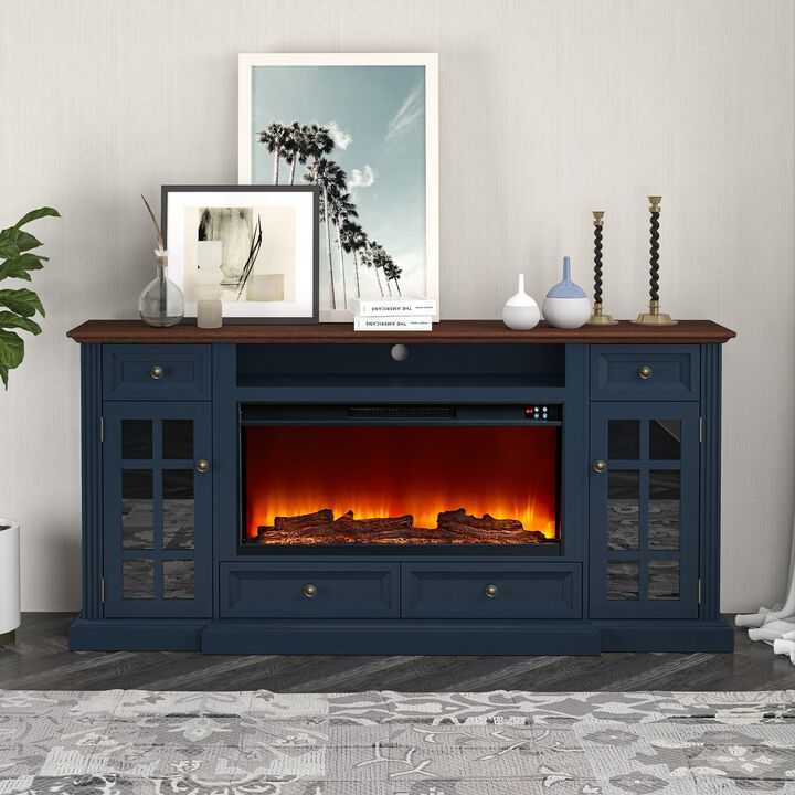 FESTIVO Modern TV Stand with Electric Fireplace - Fits TVs Up to 78 Inches