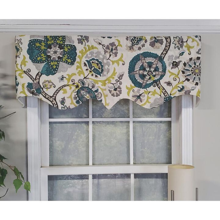 RLF Home Modern Design Classic Celtic Regal Style Window Valance 50" x 17" Emerald Green