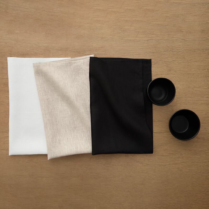 Solino Home 100% Pure Linen Kitchen Towels Set of 3 Assorted - 17 x 26 Inch