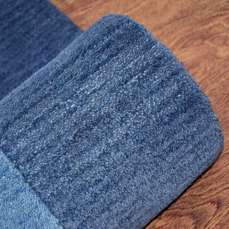 RUGSOTIC CARPETS HAND TUFTED WOOL ECO-FRIENDLY AREA RUGS  - 8'x11', Rectangle Shape, Blue, Contemporary Modern Design, High Pile Thick Handmade Area Rugs for Living Room, Bed Room (K00201)