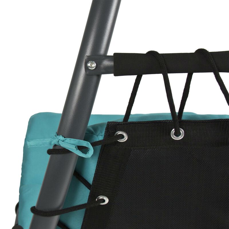 Hivvago Teal Single Person Sturdy Modern Chaise Lounger Hammock Chair Porch Swing
