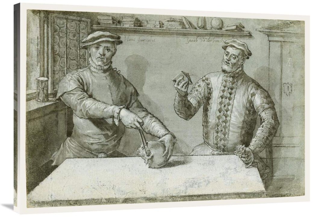 A Double Portrait of Hans Furraht and Jacob von der Burch-Canvas Art-40x28
