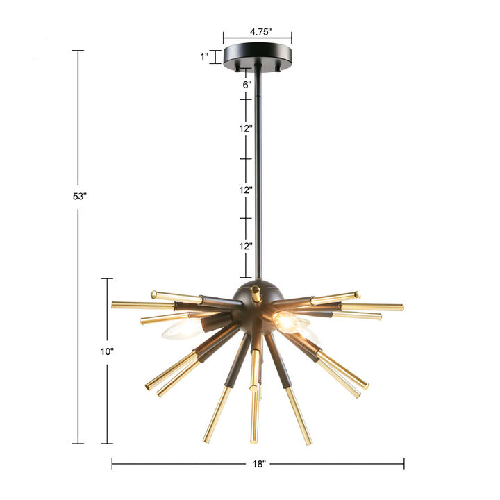 Gracie Mills Marisol 3-Light Modern Spiked Chandelier