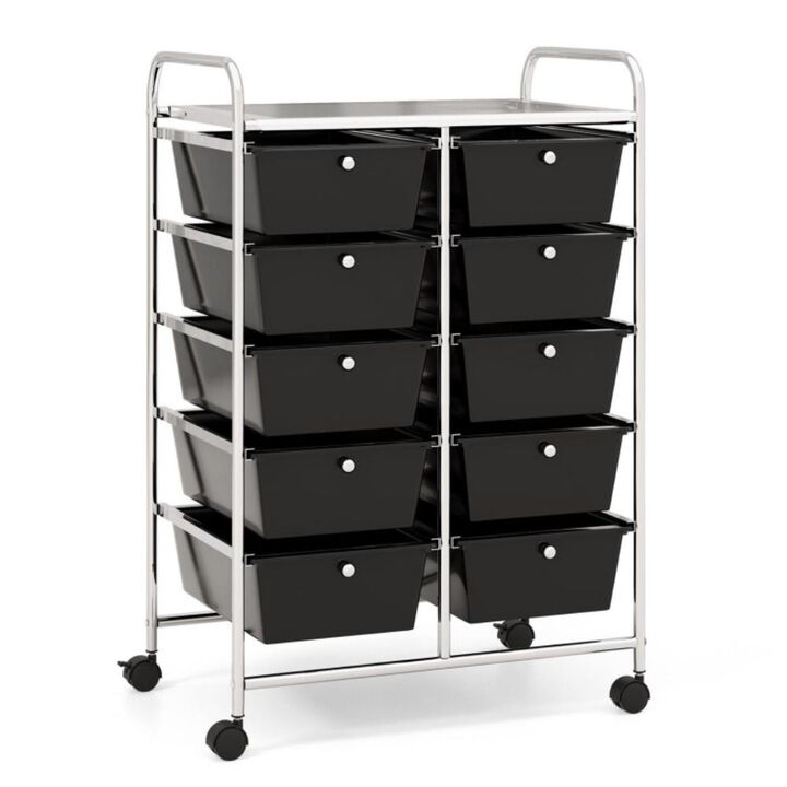 Hivvago 10-Drawer Rolling Storage Cart