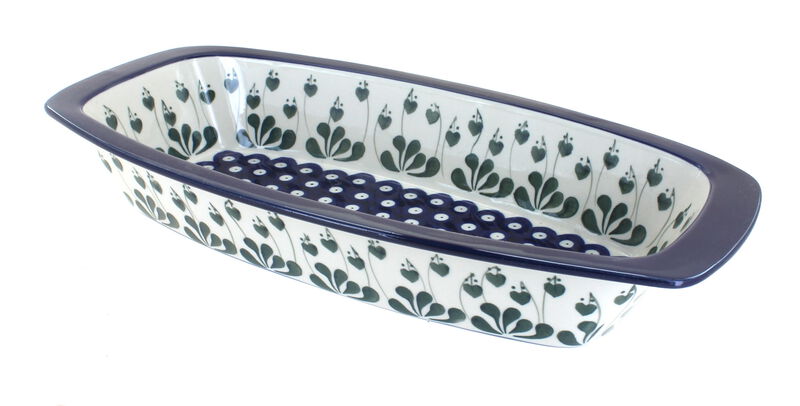 Blue Rose Polish Pottery Alyce Long Serving Dish