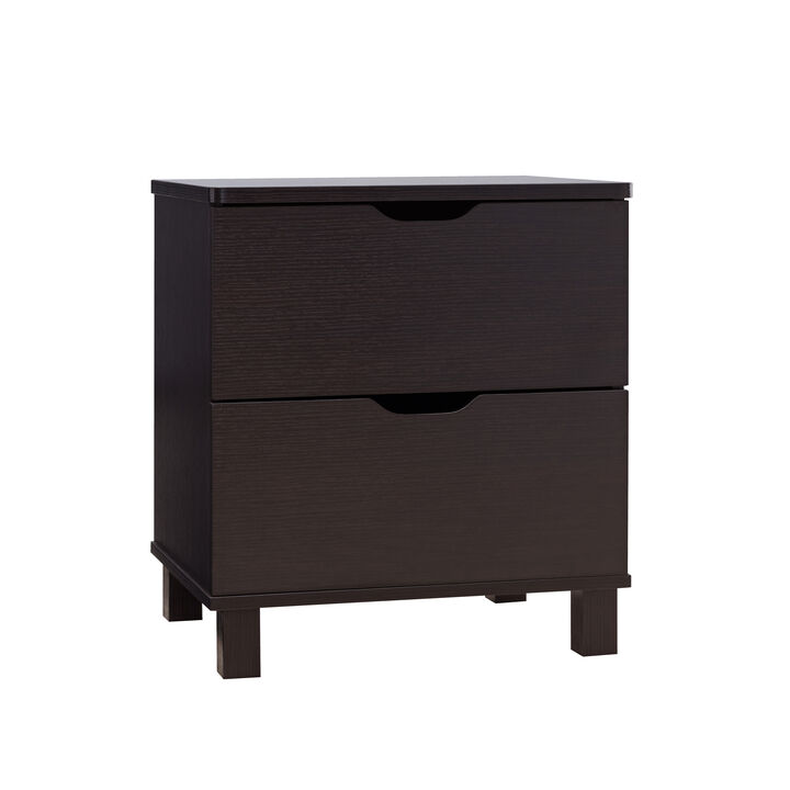 Red Cocoa Nightstand with 2 Drawers