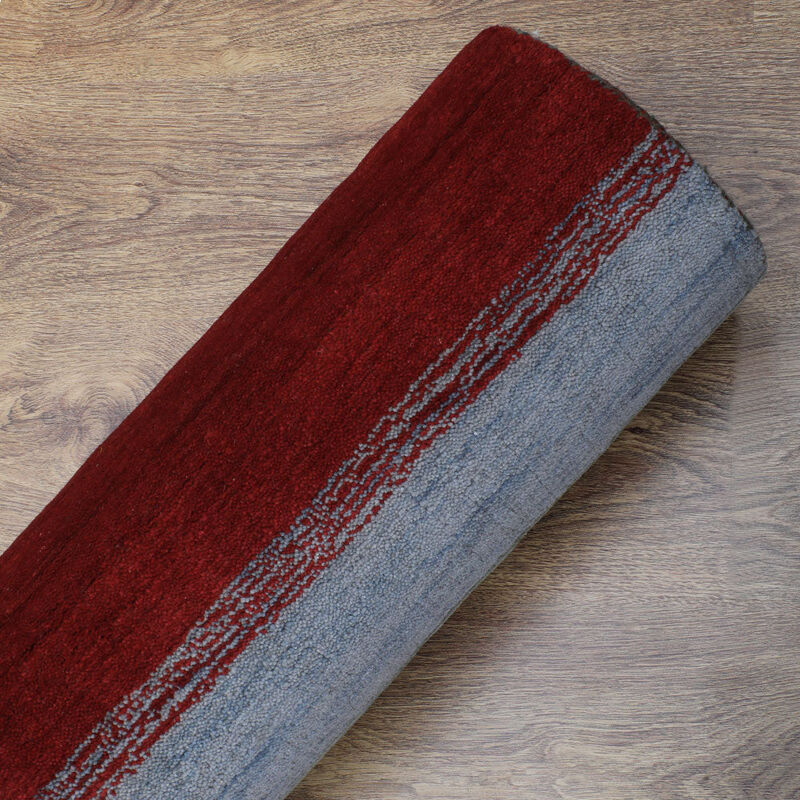 RUGSOTIC CARPETS HAND KNOTTED LOOM WOOL ECO-FRIENDLY AREA RUGS  - 8'x10', Rectangle, Green Blue Color, Contemporary Modern Design, High Pile Thick Handmade Anti Skid Rugs for Living Room (L00214)