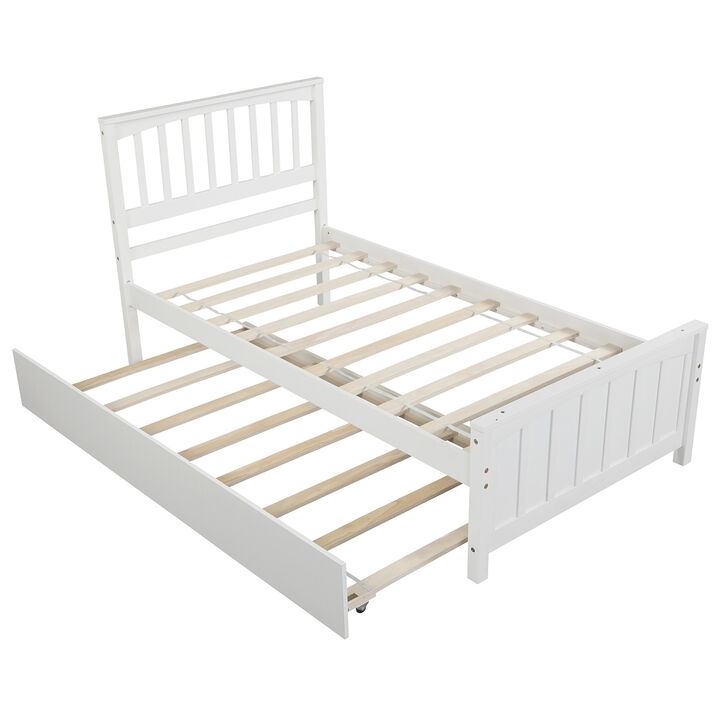 Merax Twin size Platform Bed with Trundle