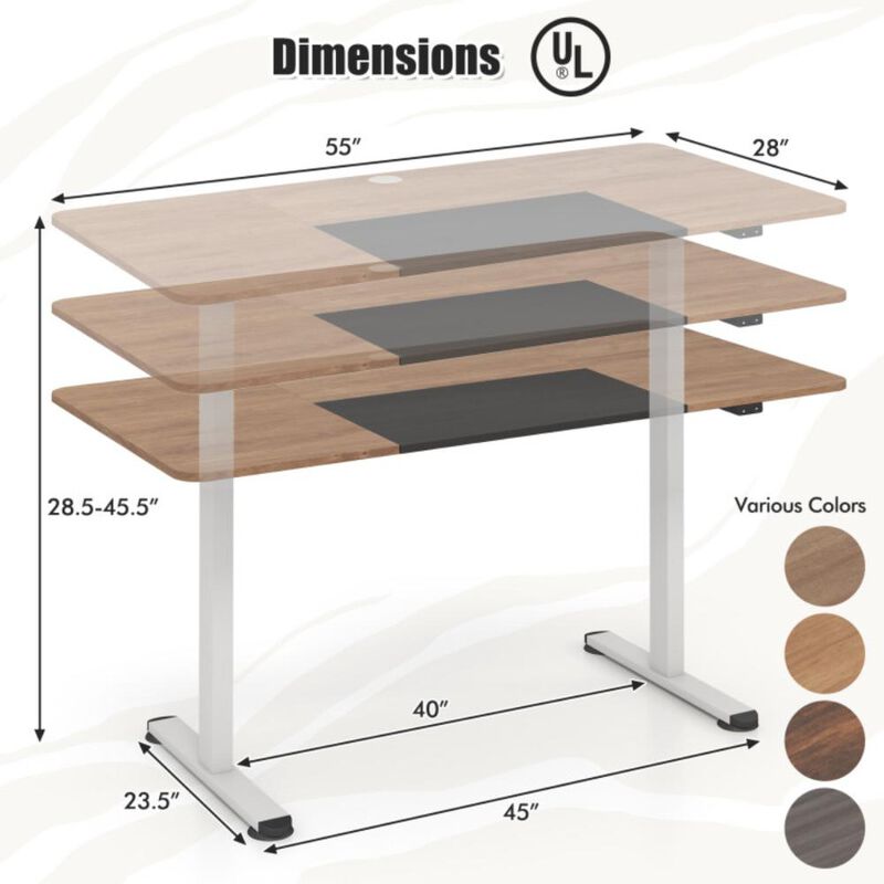 Hivvago 55 Inch Electric Standing Desk Adjustable with Cable Management Hole