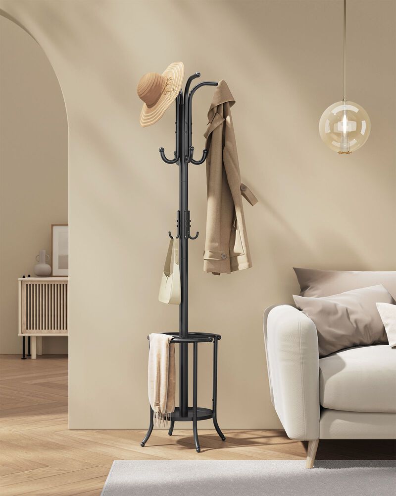 Freestanding Metal Coat Rack with Stylish Design and Durable Construction
