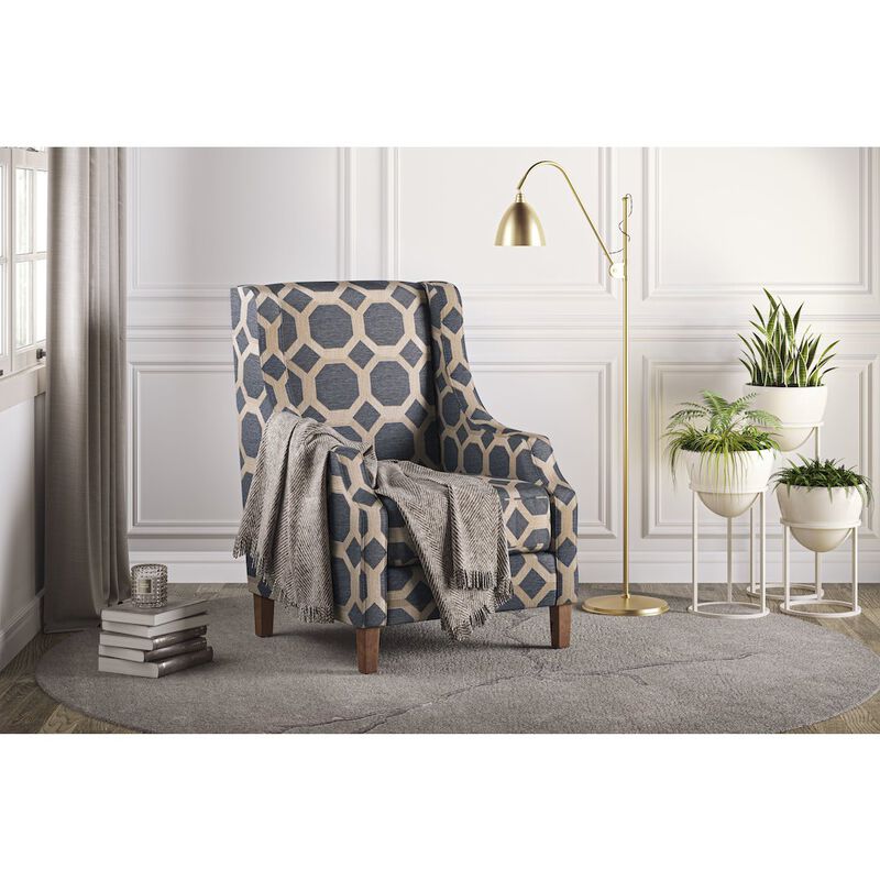 Jofran Sanders Geometric Pattern Luxury Accent Upholstered Accent Chair