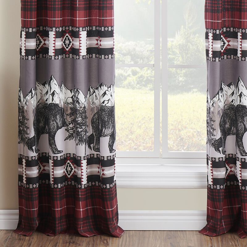 Greenland Home Fashions Timberline Curtain Panel Set - 84x84", Red