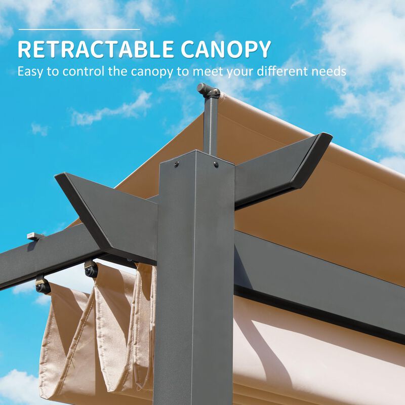 Mondawe 11x16Ft Outdoor Retractable Pergola,Rust-Resistant Aluminum Frame,Adjustable,Easy Assembly