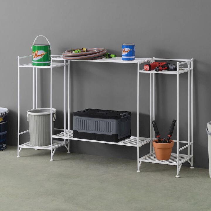 Convenience Concepts Xtra Storage 2 Tier Tall Folding Metal Shelves with Set of 2