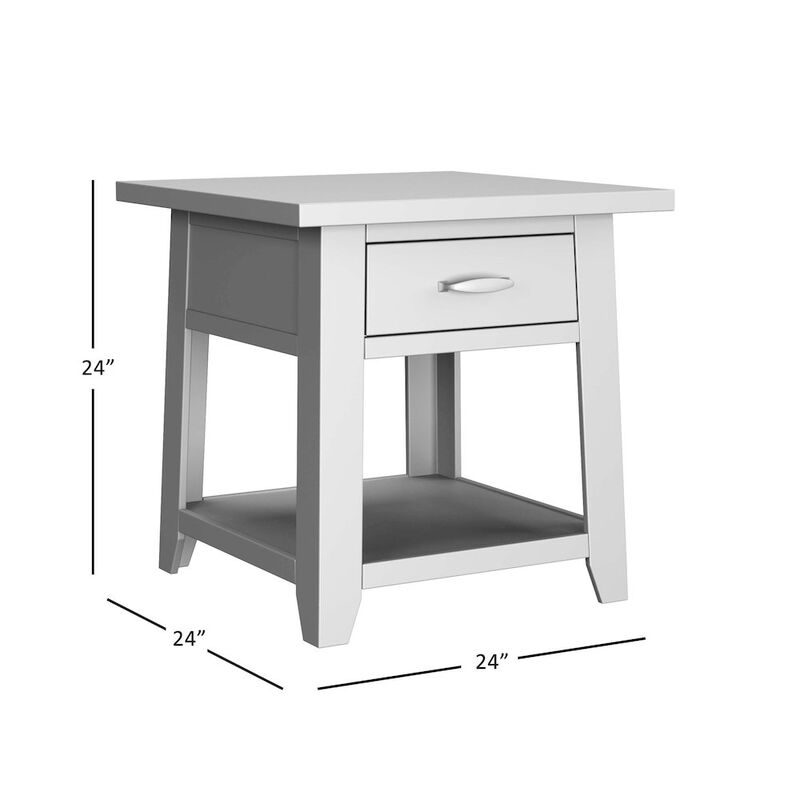 Jofran Telluride Rustic Farmhouse Solid Wood End Table with Storage