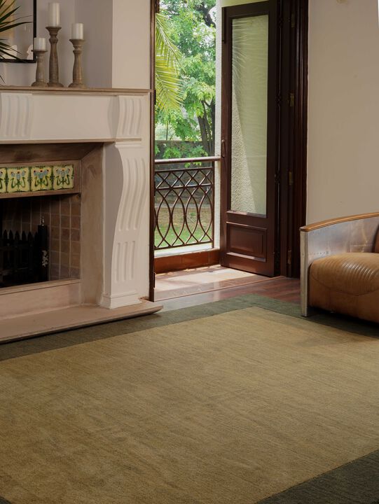 RUGSOTIC CARPETS HAND TUFTED WOOL ECO-FRIENDLY AREA RUGS  - 8'x10', Rectangle Shape, Green, Contemporary Modern Design, High Pile Thick Handmade Area Rugs for Living Room, Bed Room (K00201)