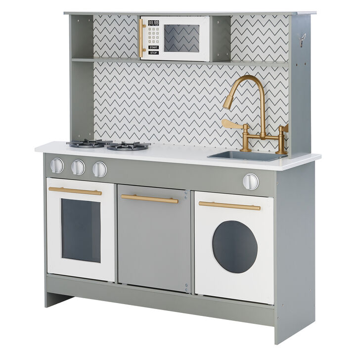 Teamson Kids - Little Chef Berlin Modern Play Kitchen - Grey / White