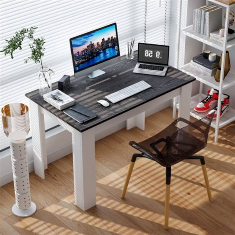 Stylish White-Legged Kitchen Dining Table & Computer Desk – Space-Saving Elegance