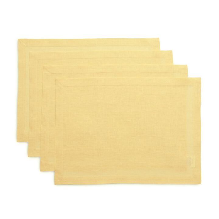 Solino Home 100% Pure Linen Placemats 14 x 19 Inch Set of 4 | Fete