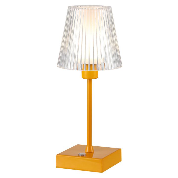 Oscar Modern Industrial Rechargeablecordless Iron/Acrylic Integrated LED Table Lamp with Ribbed S