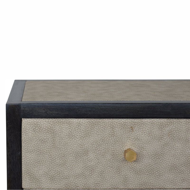 Artisan Furniture Solid Wood  Faux Leather Nightstand