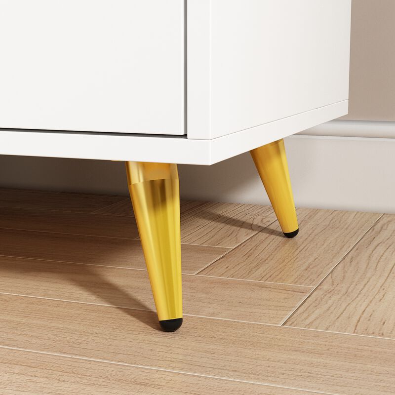 FUFU&GAGA Nightstand with Contemporary Design, 3 Drawers, Durable Composite Material, (19.7" W x 15.7" D x 20.8" H), White