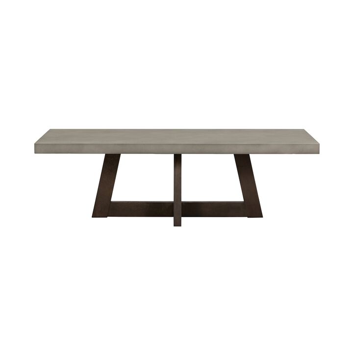 Elodie Grey Concrete and Dark Grey Oak Rectangle Coffee Table-Benzara