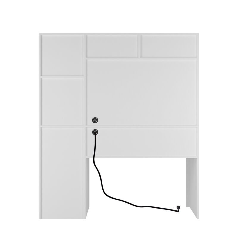 Home Office Desk, Storage Workbench With Charging Station
