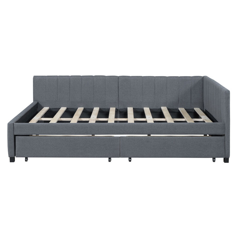 Merax Upholstered Daybed with 2 Storage Drawers