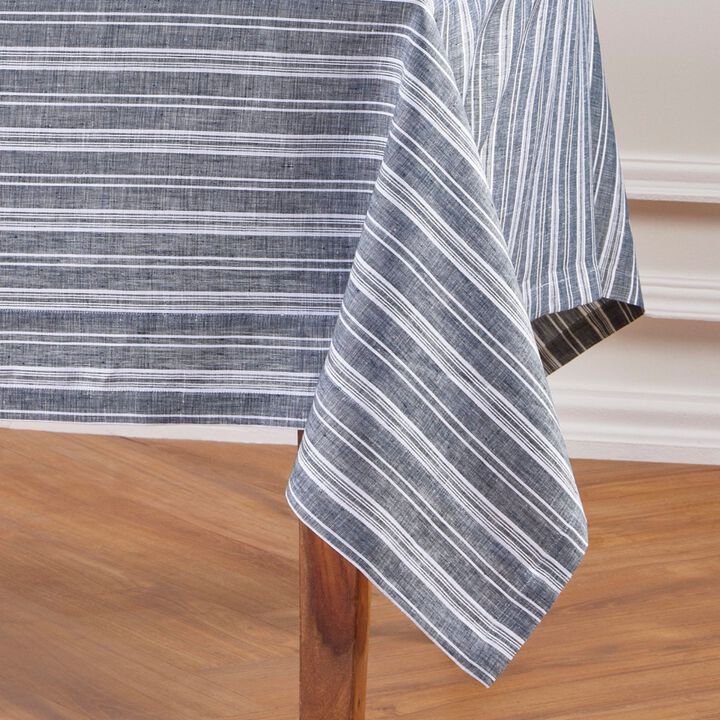 Solino Home 100% Pure Linen Tablecloth | Chelsea Stripe