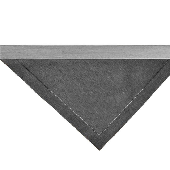 Solino Home 100% Pure Linen Table Throw 52 x 52 Inch | Milan for Thanksgiving, Christmas