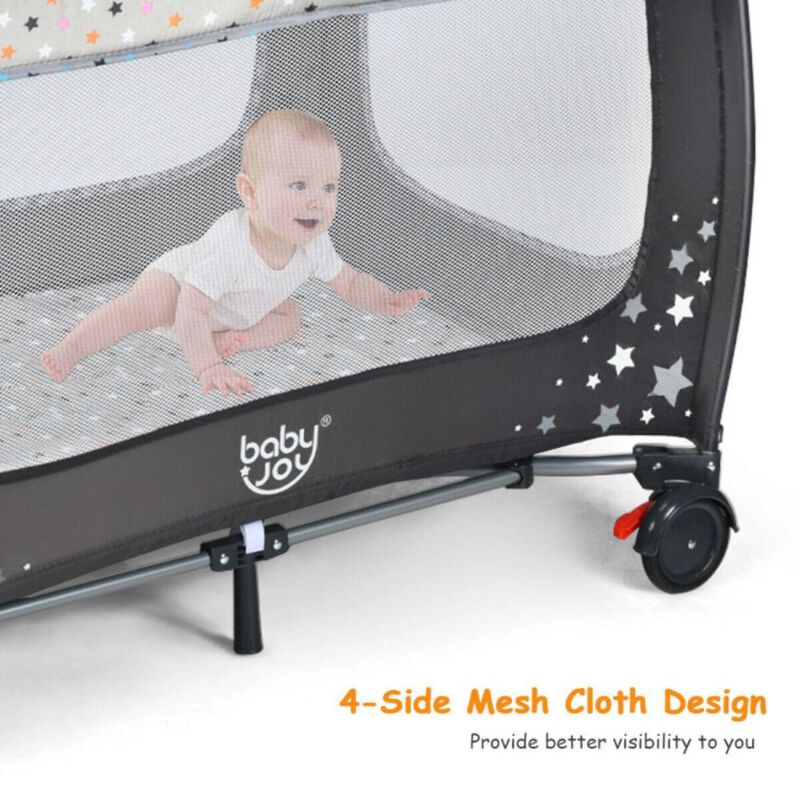 Hivvago Portable Baby Playpen with Mattress Foldable Design