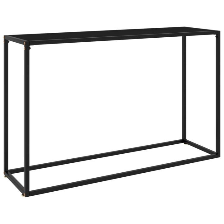 vidaXL Console Table Black 47.2"x13.8"x29.5" Tempered Glass