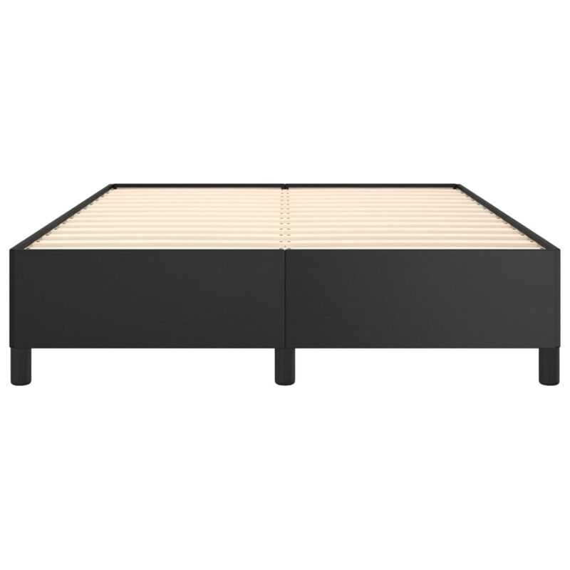 vidaXL Black Bed Frame - Queen Size, Faux Leather Material, Modern Design, Resistant, Durable, 59.8"x79.9" Mattress Compatibility, Easy Assembly